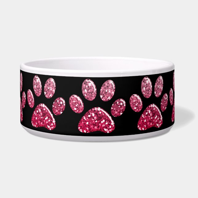 Nahrung- für Haustiereschüssel - DK-Rosa Bling Napf (Vorderseite)