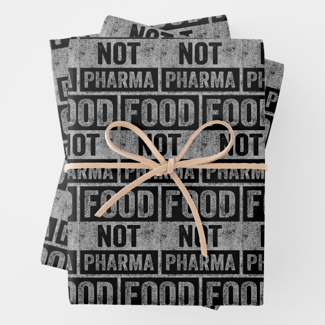 Nahrung nicht Pharma Natürliche Bio Ernährung Geschenkpapier Set (Beispiel)