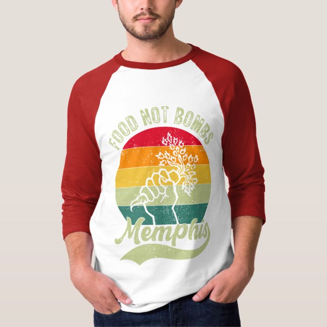 Nahrung ohne Bomben Memphis Baseball-T-Shirt T-Shirt (Vorderseite)