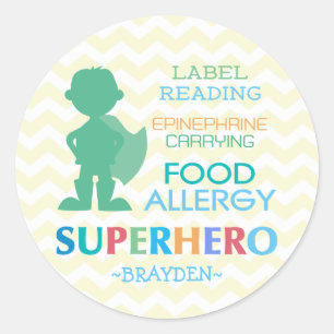 Nahrungsallergie Superhero Boy Stickers