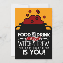 Nahrungsgetränk und Hexenbrauen-Halloween-Party Einladung