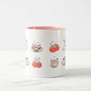 Nahrungsmittel angezeigt gegen weißen Hintergrund Zweifarbige Tasse