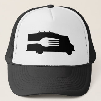 Nahrungsmittel-LKW: Seite/Gabel (Schwarzes/Weiß) Truckerkappe