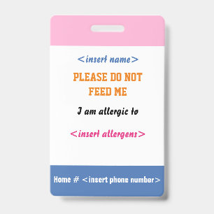 Nahrungsmittelallergie-Ausweis Ausweis