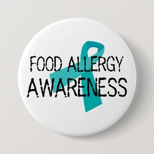 Nahrungsmittelallergie-Bewusstseins-aquamarines Button