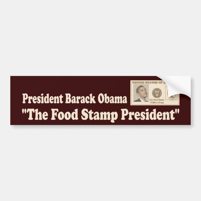 NahrungsmittelBriefmarken-Präsident Obama Autoaufkleber (Vorne)