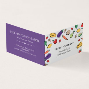 Nahrungsmittelgekritzel - lila selbst gemachter visitenkarten