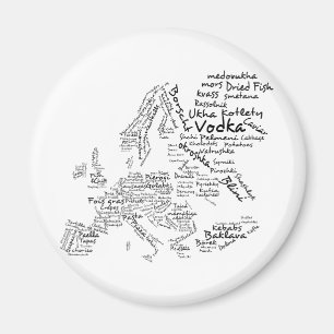 Nahrungsmittelkarte von Europa Magnet
