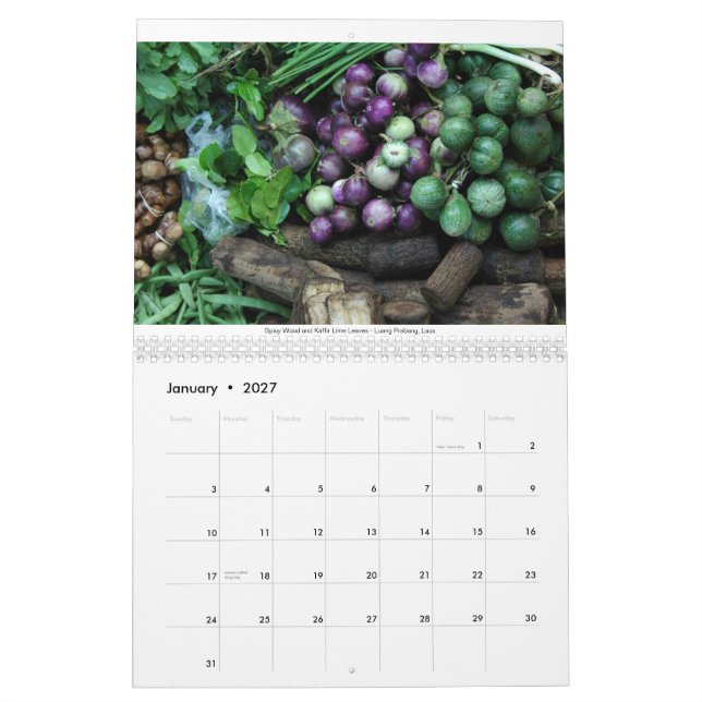 Nahrungsmittelmärkte der Welt Kalender (Jan 2027)