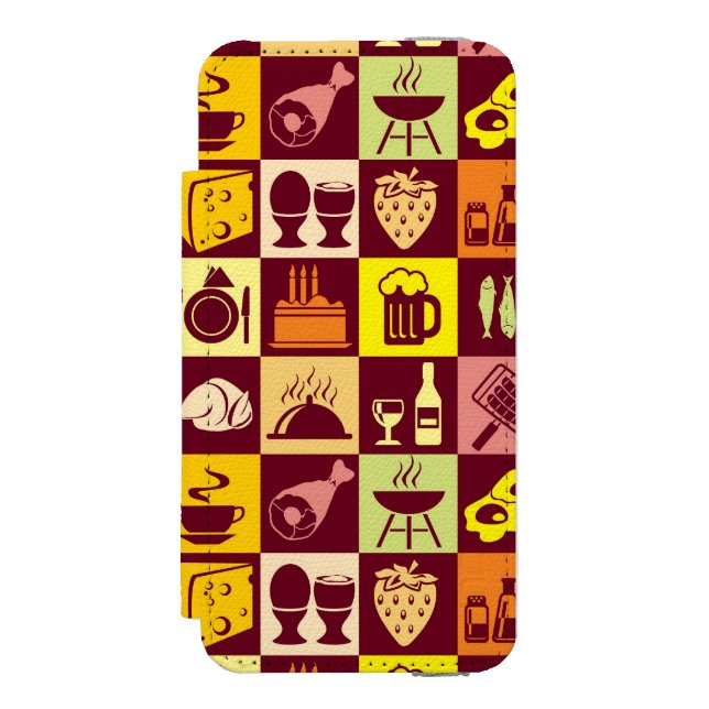 Nahrungsmittelmuster 2 incipio iPhone Geldbeutel-Hülle (Folio Vorderseite)