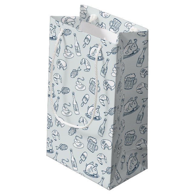 Nahrungsmittelmuster 2 kleine geschenktüte (Rückseite Schrägansicht)