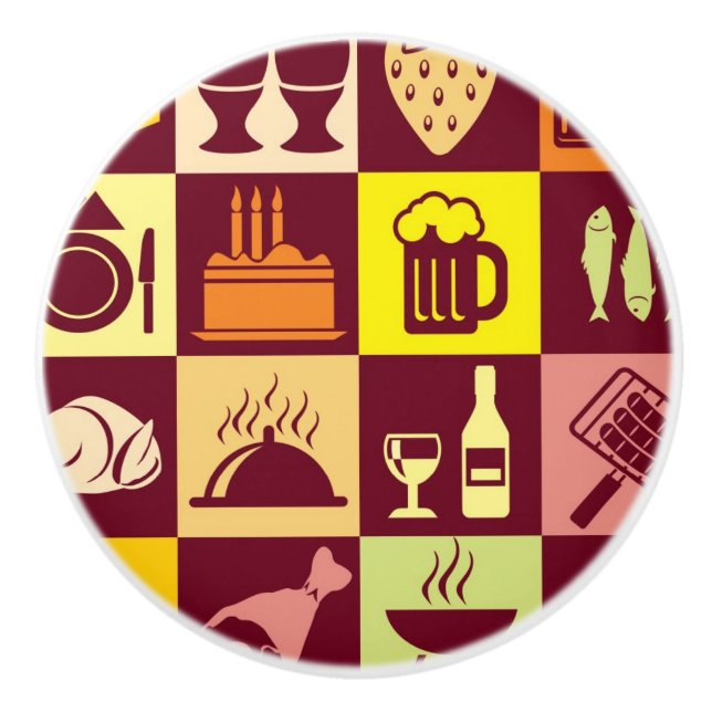 Nahrungsmittelmuster 4 keramikknauf (Vorderseite)