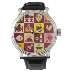 Nahrungsmittelmuster Armbanduhr