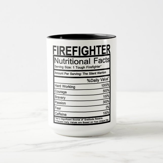 Nährwertbezogene Fakten für Feuerwehrleute Tasse (Zentrum)