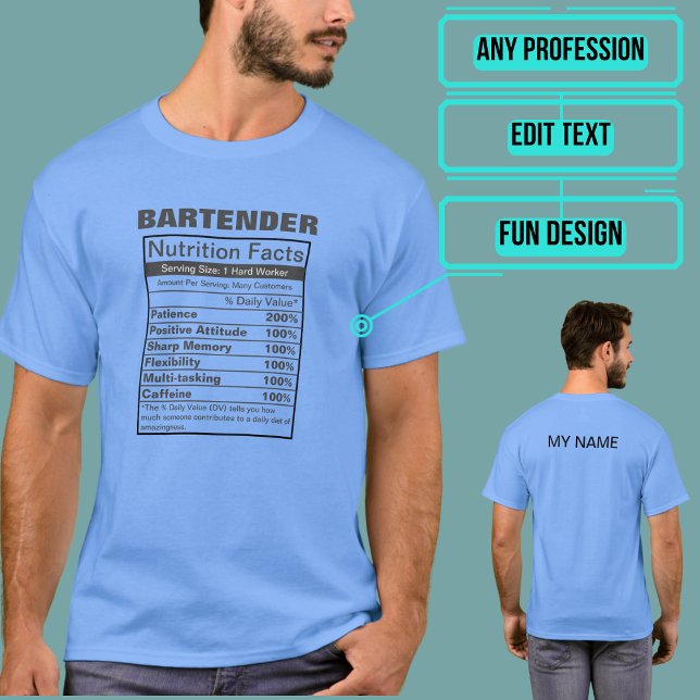 Nährwertkennzeichnung eines jeden Hard Worker T-Shirt (Please enjoy our tee.)