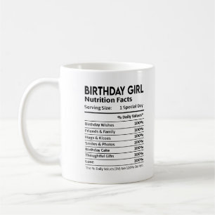 Nährwertkennzeichnung von Geburtstagskranken Kaffeetasse
