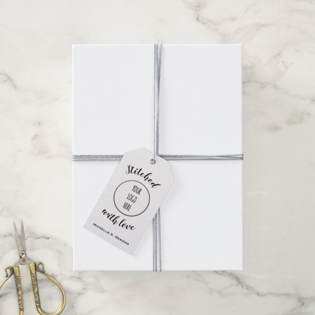 Nähshop + Logo / Handgearbeitete Geschenkartikel Geschenkanhänger (Mit Garn)