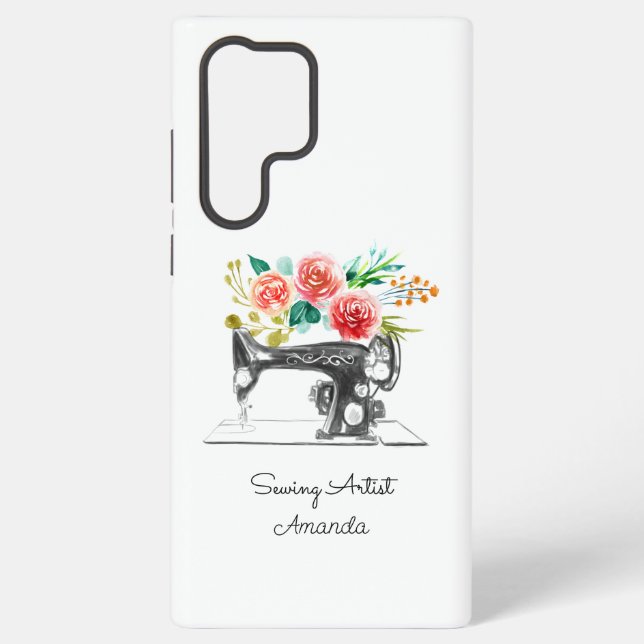 Nähstich Schwarz-weiß Samsung Galaxy Hülle (Rückseite)