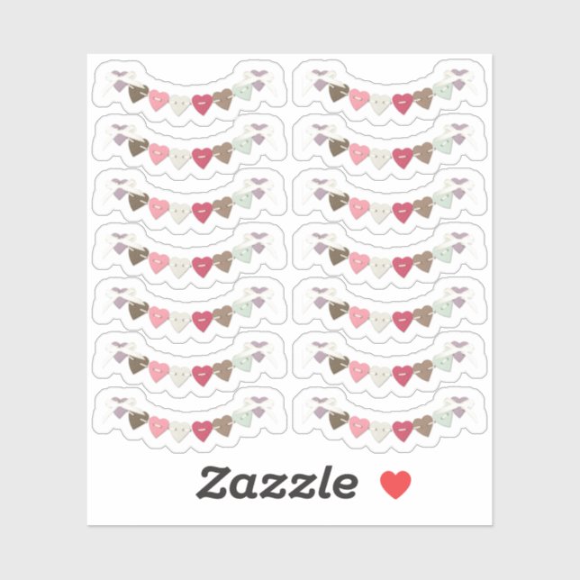 Nähstifte Country Heart Banners Aufkleber (Blatt)