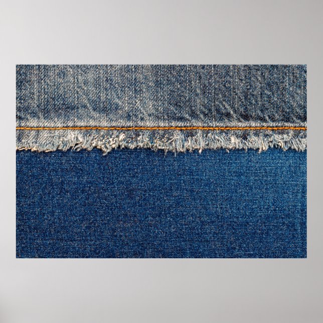 Naht mit orangefarbenem Faden auf gebleicht Poster (Vorne)