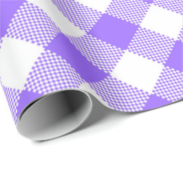 Nähte Match: Lila in White Gingham Wrapping Paper Geschenkpapier