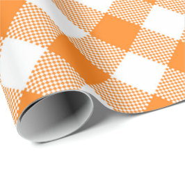 Nähte Match: Orange n White Gingham Wrapping Paper Geschenkpapier