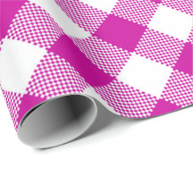 Nähte: Rosa in Weiß Gingham Wrapping Paper