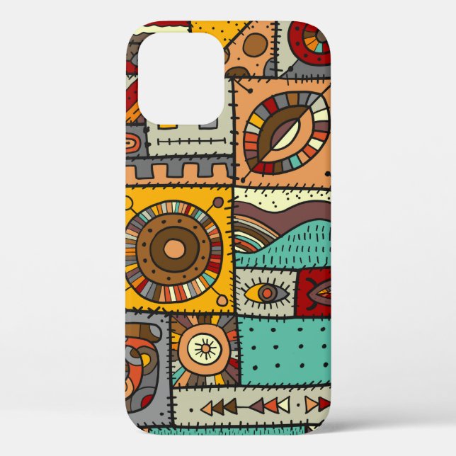 Nähte Stoffe in einem Patchwork-Stil. ethnisch Case-Mate iPhone Hülle (Rückseite)