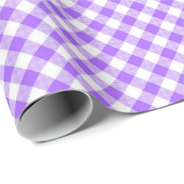 Nähte übereinstimmen: Lila in White Gingham Wrappi Geschenkpapier