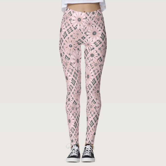 Nahtlos abstrakt, modern kariert, kariert leggings (Vorderseite)
