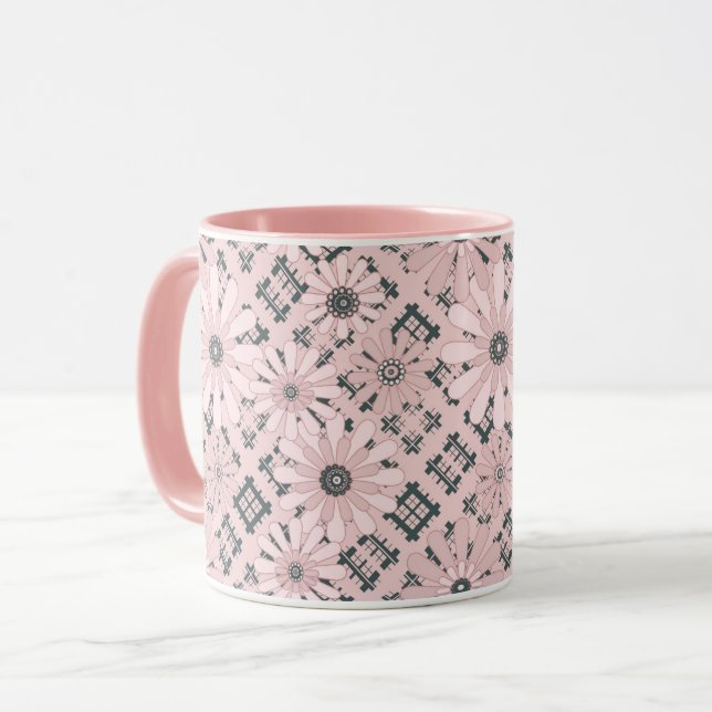 Nahtlos abstrakt, modern kariert, kariert tasse (Vorderseite Links)