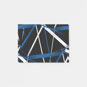 Nahtlos Abstrakte blaue und weiße Linien auf schwa Post-it Klebezettel