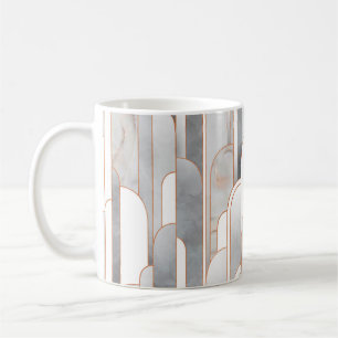 Nahtlos abstraktes Art Deco-Muster mit Textur und Kaffeetasse