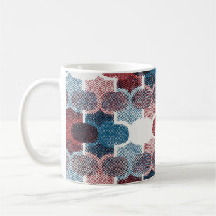 Nahtlos abstraktes geometrisches Muster in flachem Kaffeetasse