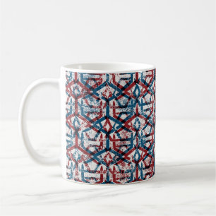 Nahtlos abstraktes geometrisches Muster in flachem Kaffeetasse