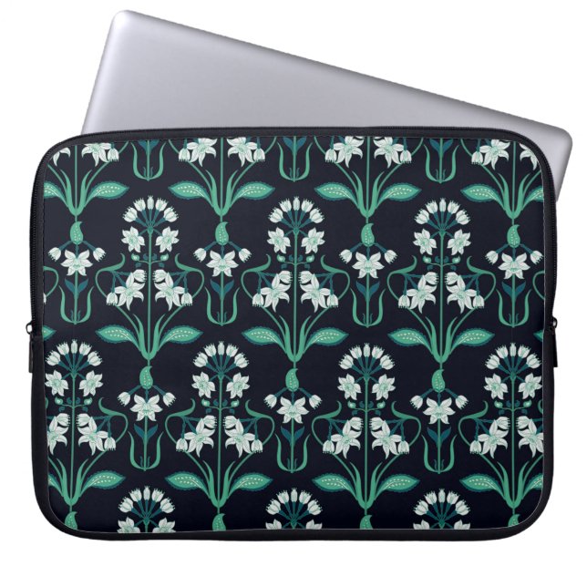 nahtlos abstraktes Jugendstil-Blumenmuster Laptopschutzhülle (Vorderseite)