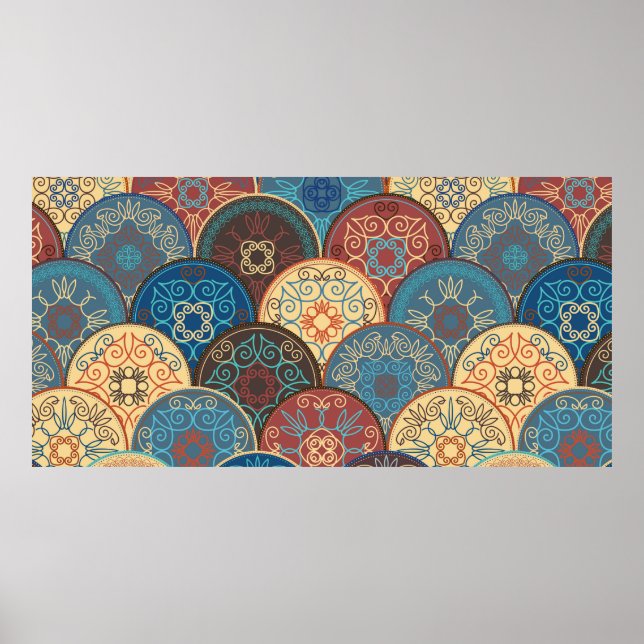 Nahtlos abstraktes Muster der trendigen bunten Abs Poster (Vorne)