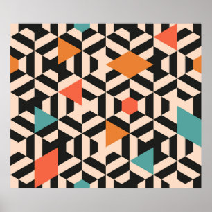 Nahtlos abstraktes Muster geometrischer Formen. Ge Poster