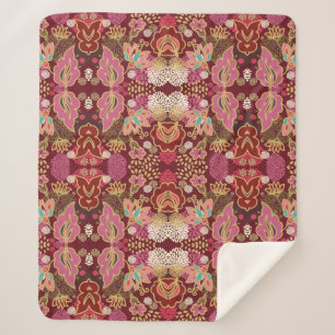 Nahtlos dekoratives, chaotisches Blumenmuster Sherpadecke