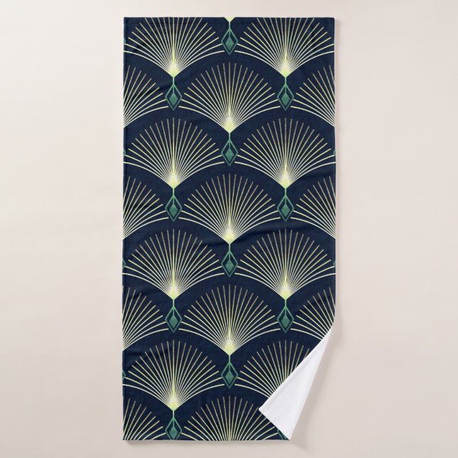 Nahtlos elegantes geometrisches Muster. Blue Art D Badehandtuch (Badehandtuch)