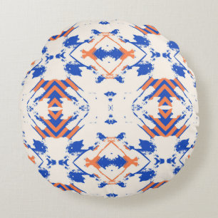 nahtlos farbiges Hipster-Muster mit geometrischer Rundes Kissen