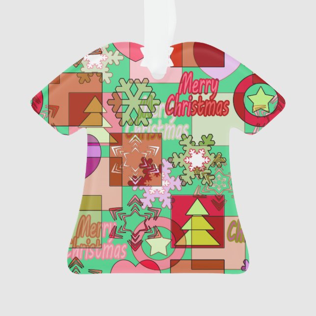 Nahtlos frohe Weihnachtsgeometrie Ornament (Vorderseite)