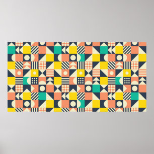 nahtlos geometrisch farbiges Muster Poster