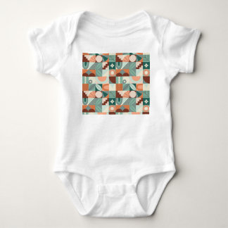 Nahtlos geometrisches, abstraktes Mosaikmuster. Baby Strampler