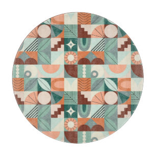 Nahtlos geometrisches, abstraktes Mosaikmuster. Schneidebrett