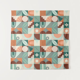Nahtlos geometrisches, abstraktes Mosaikmuster. Wandteppich