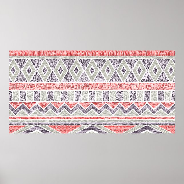 Nahtlos gestreiftes ethnisches Muster. Tribal und  Poster (Vorne)