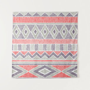 Nahtlos gestreiftes ethnisches Muster. Tribal und Wandteppich