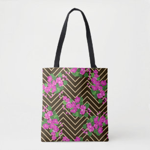 Nahtlos glühendes Muster in süßen Blume. Zusammens Tasche