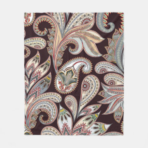 Nahtlos helles Muster mit verziertem Paisley Fleecedecke